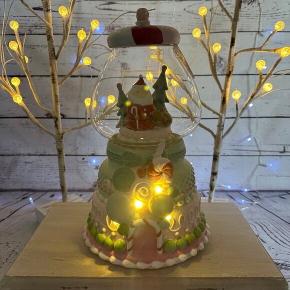 🍭 Peppermint Square Pastel Light-Up Musical Gumball Machine Christmas Decor - Picture 7 of 7